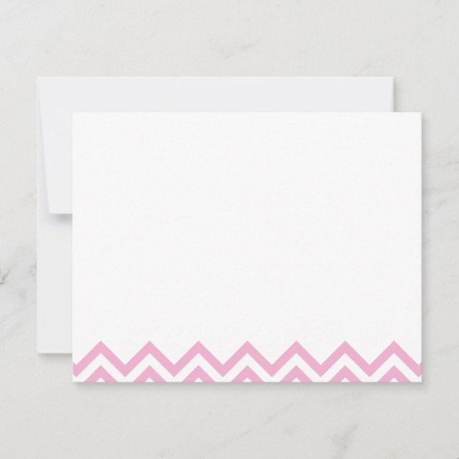 Pink Sweet Chevron Personalised Flat Note Cards (Front)