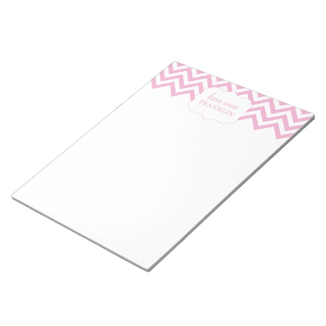 Pink Sweet Chevron Personalised Large Notepad (Angled)