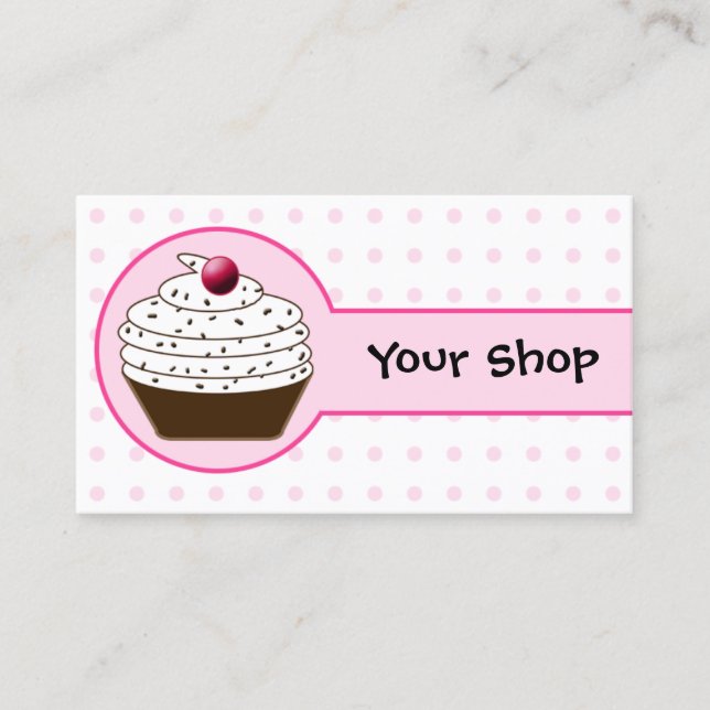 Pink sweet cupcake business Cards (Front)
