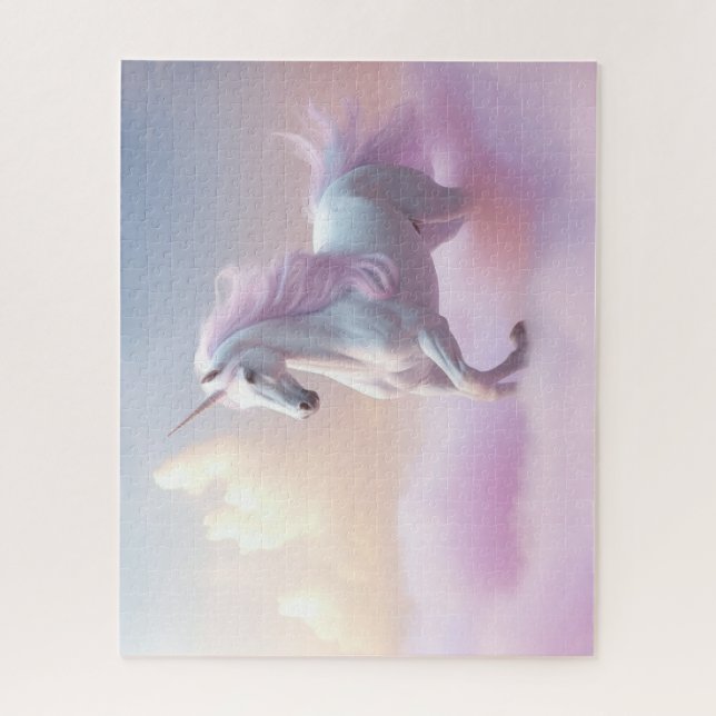Pink Sweet Cute Rainbow Unicorn Coloured Jigsaw Puzzle (Vertical)