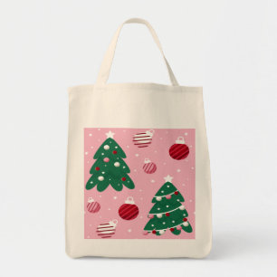 Pink Sweet Greenery Christmas Tree Holiday  Tote Bag