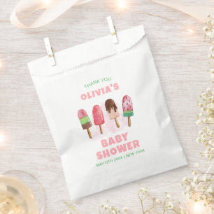 Pink Sweet Ice Cream Popcicle Baby Shower Favour Bags