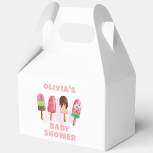 Pink Sweet Ice Cream Popcicle Baby Shower Favour Box