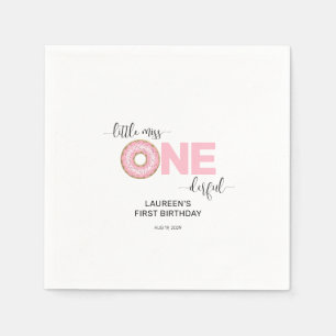 Pink Sweet Little MIss 1st Birthday Napkin