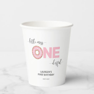 Pink Sweet Little MIss 1st Birthday Paper Cups
