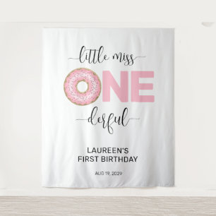 Pink Sweet Little MIss 1st Birthday Tapestry