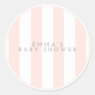 Pink Sweet Little Peach Baby Shower Label Sticker