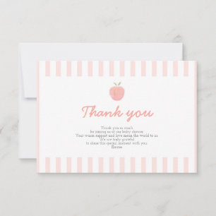 Pink Sweet Little Peach Baby Shower Thank You Card