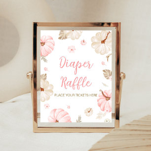 Pink Sweet Little Pumpkin Diaper Raffle Sign