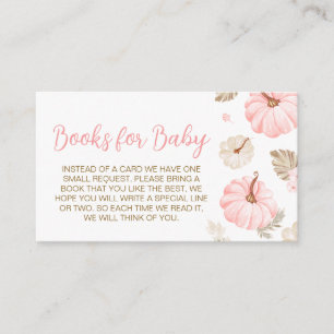 Pink Sweet Little Pumpkin Fall Baby Books for Baby Enclosure Card