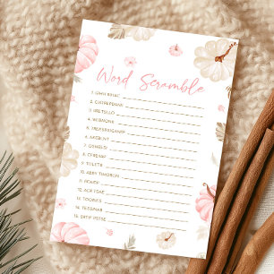 Pink Sweet Little Pumpkin Fall Word Scramble Game