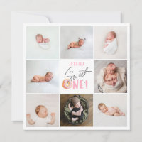 pink sweet one doughnut 1st birthday multi photo