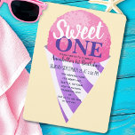 Pink Sweet One Snow Cone Kids First Birthday Invitation<br><div class="desc">Celebrate your sweetie's special day with this Sweet One Snow Cone Kids First Birthday design. Design features a big Snow Cone against a light blue background. The reverse is a pattern of Snow Cones. You can customise this further by clicking on the "PERSONALIZE" button. Matching Items in our shop for...</div>