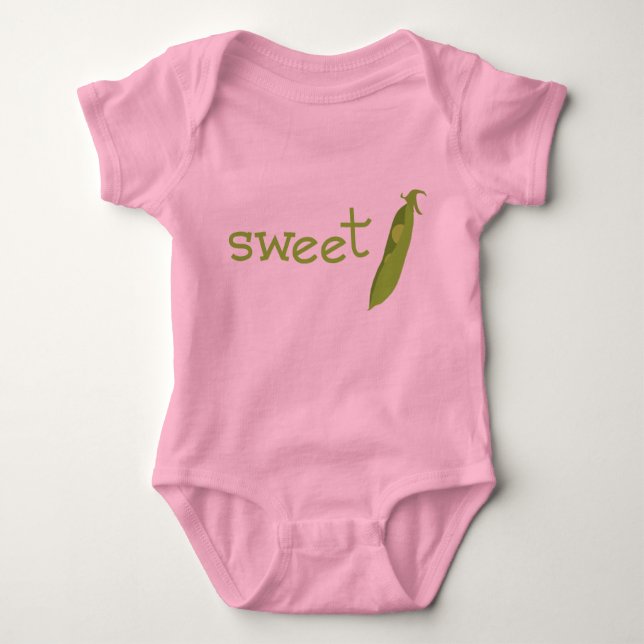 Pink Sweet Pea Onsie Baby Bodysuit (Front)