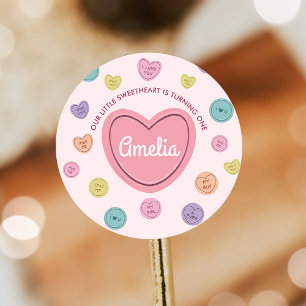 Pink Sweetheart Candy Valentine Birthday Sticker