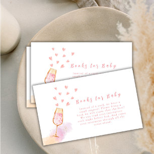 Pink Sweetheart Champagne Books For Baby Shower Enclosure Card