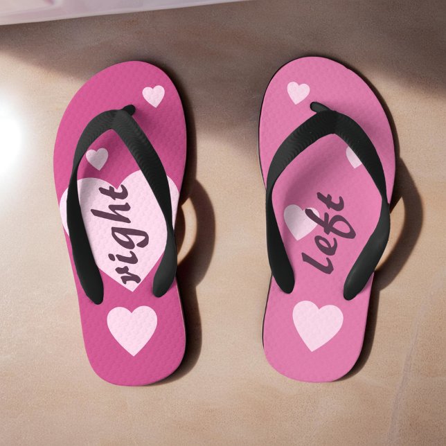 Pink Sweetheart  Fun Asymmetrical Kid's Jandals (Pink Sweetheart Fun Asymmetrical Kid's Flip Flops)
