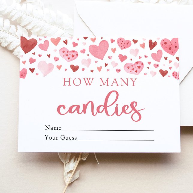 Pink Sweetheart Valentine How Many Candies Game Invitation (Creator Uploaded)