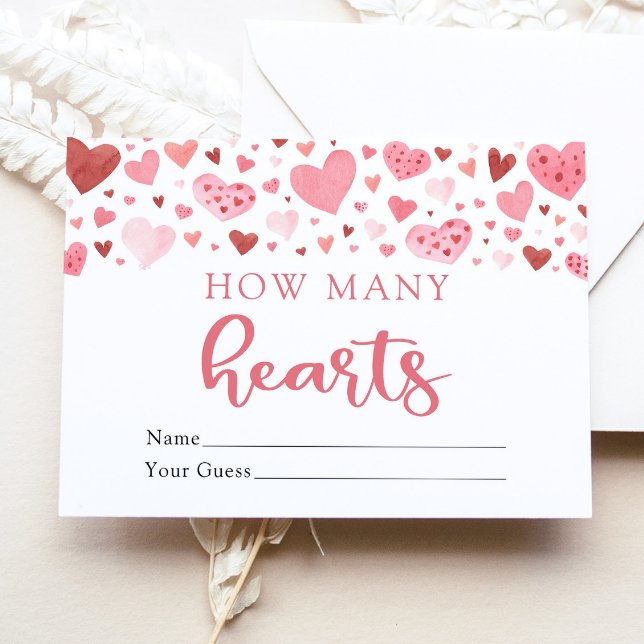Pink Sweetheart Valentine How Many Hearts Game Invitation (Creator Uploaded)