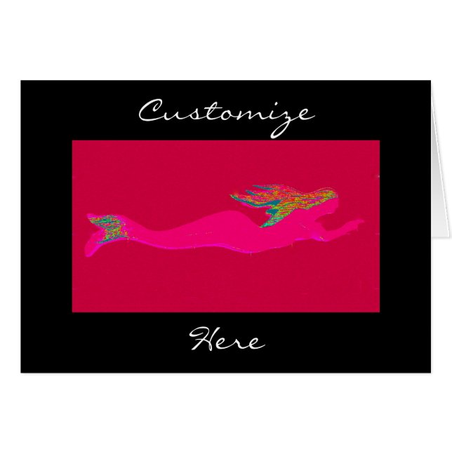 pink swimming mermaid black (Front Horizontal)