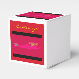 pink swimming mermaid favour box