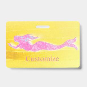 Pink swimming mermaid Thunder_Cove ID Badge
