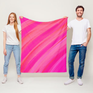 Pink Swirl Abstract Fleece Blanket