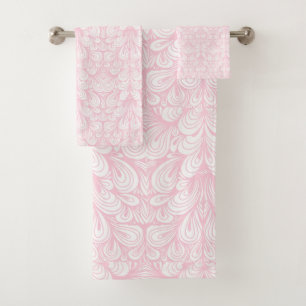 Pink Swirl Bath Towel Set