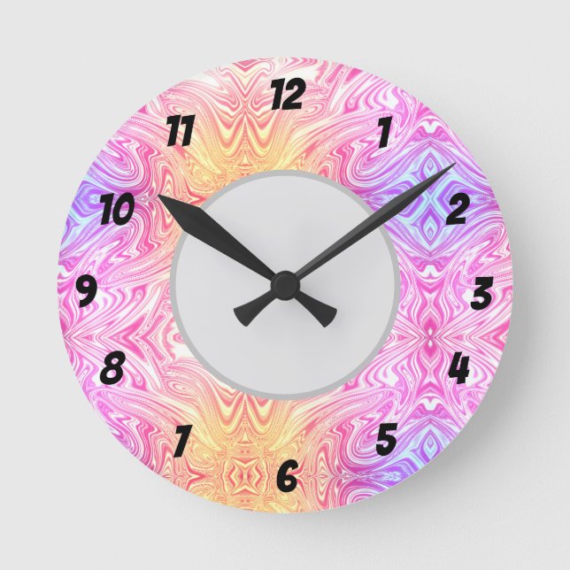 Pink swirl doughnut clock (Front)