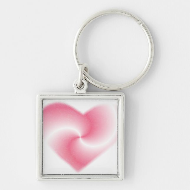 Pink Swirl Heart - Keychain (Front)