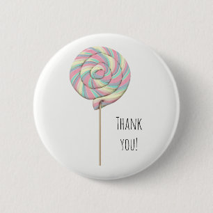 Pink Swirl Lollipop Button