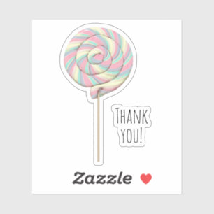 Pink Swirl Lollipop Contour Sticker
