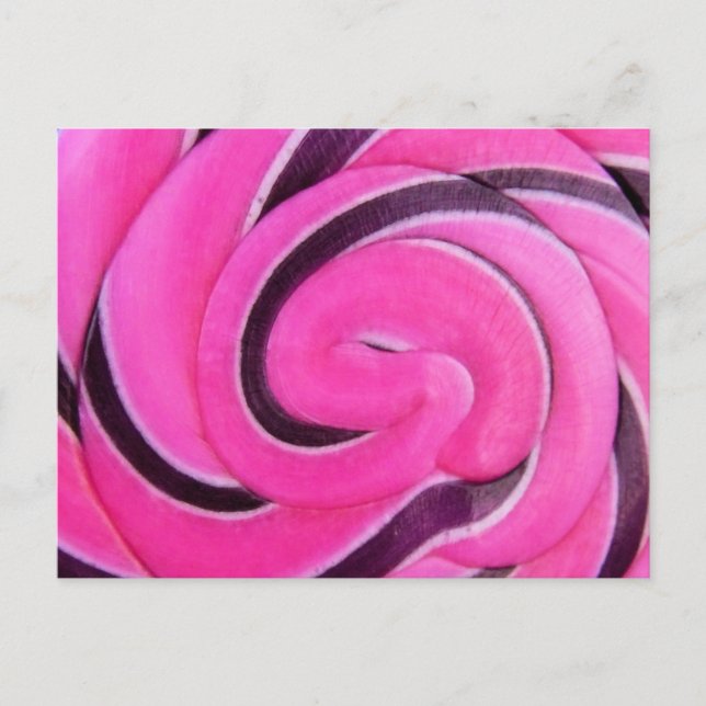 Pink Swirl Lolly Postcard (Front)