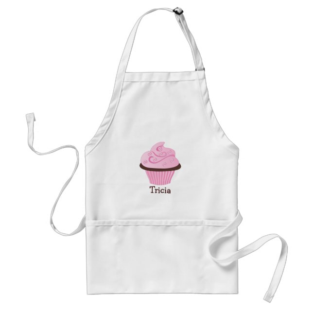 Pink Swirl Sprinkle Cupcake Standard Apron (Front)
