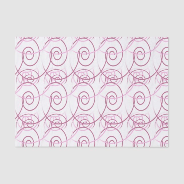 Pink Swirl White 10" X 15" Tissue Paper (Front)