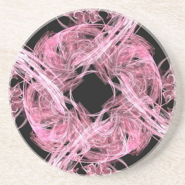 Pink Swirling Currents Coaster (Front)