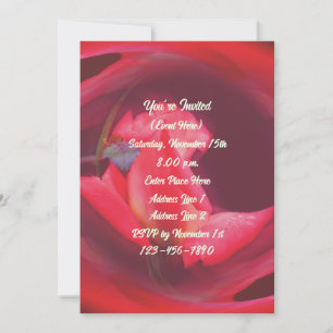 Pink Swirling Rosebud Floral Art Party Invitation