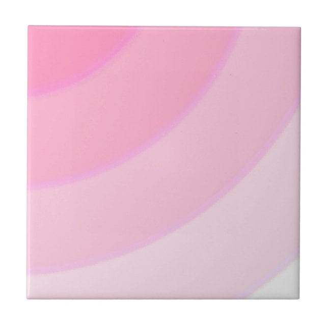 Pink Swirls Ceramic Tile (Front)