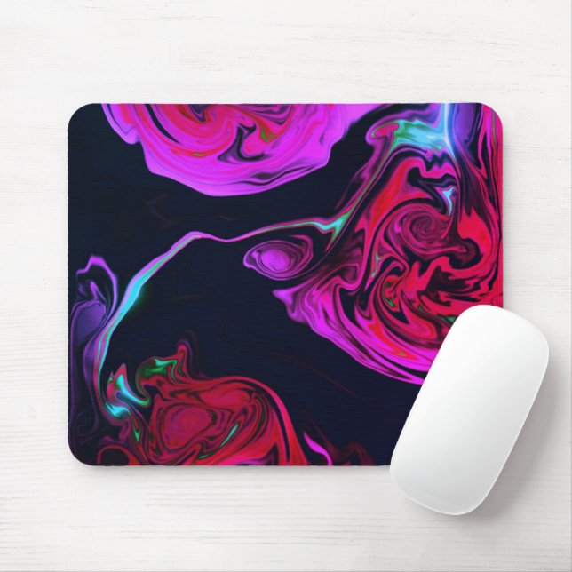Pink Swirls Design Mouse Pad (With Mouse)