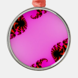 Pink swirls metal tree decoration