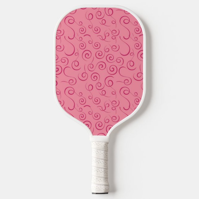 Pink Swirls Pickleball Paddle (Front)
