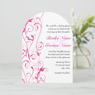 Pink Swirls Wedding Invitations