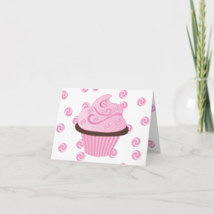 Pink Swirly Cake with Sprinkles Card