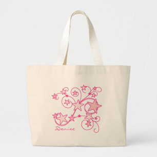 Pink Swirly Works Large Tote Bag