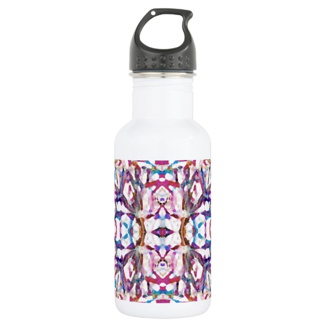 Pink Symmetrical Pattern 532 Ml Water Bottle (Front)