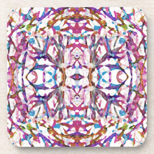 Pink Symmetrical Pattern Coaster
