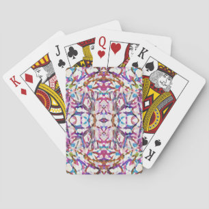 Pink Symmetrical Pattern Playing Cards