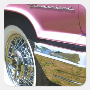 Pink T-Bird Thunderbird Square Sticker