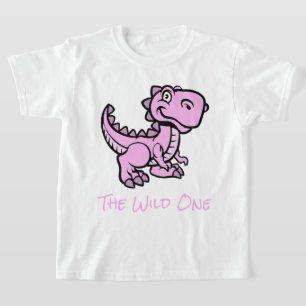 Pink T Rex Dinosaur Personalised Name T-Shirt