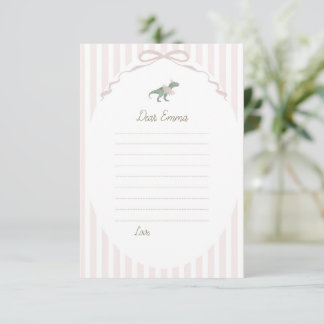 Pink T Rex Tutu Girl Birthday Time Capsule Card